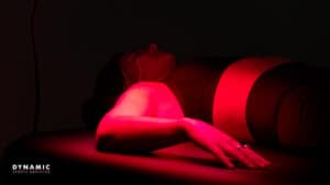 High-tech infrared therapy device used for sports injury recovery and pain relief at Dynamic Sports Medicine.